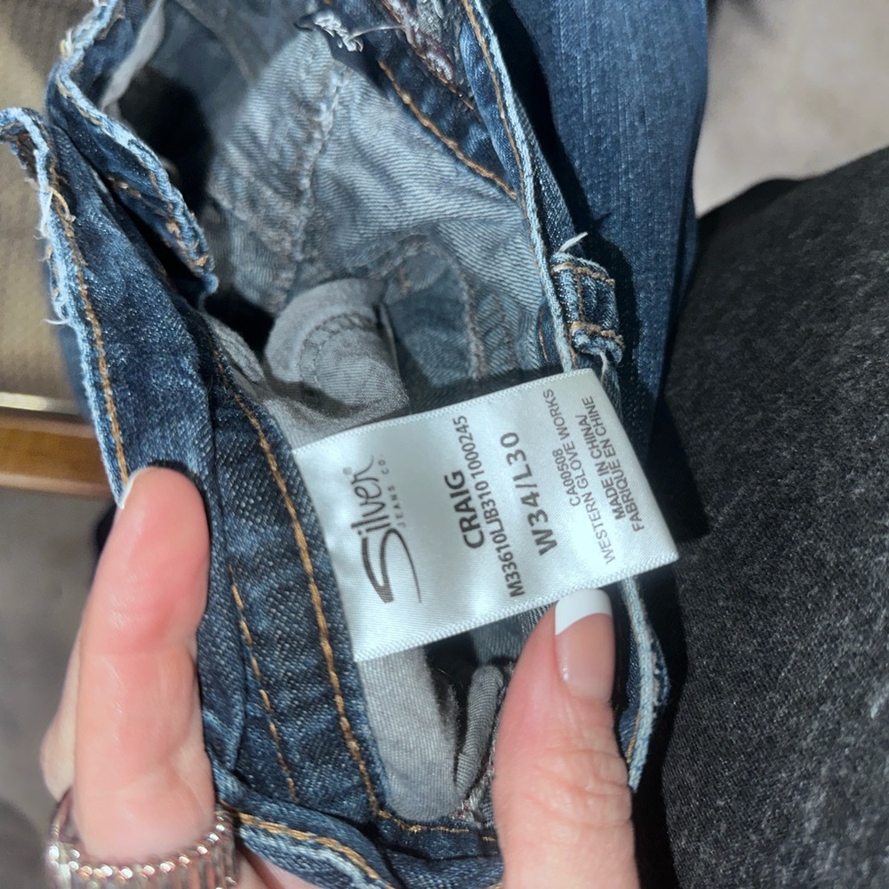 Silver mens jeans size 34x30